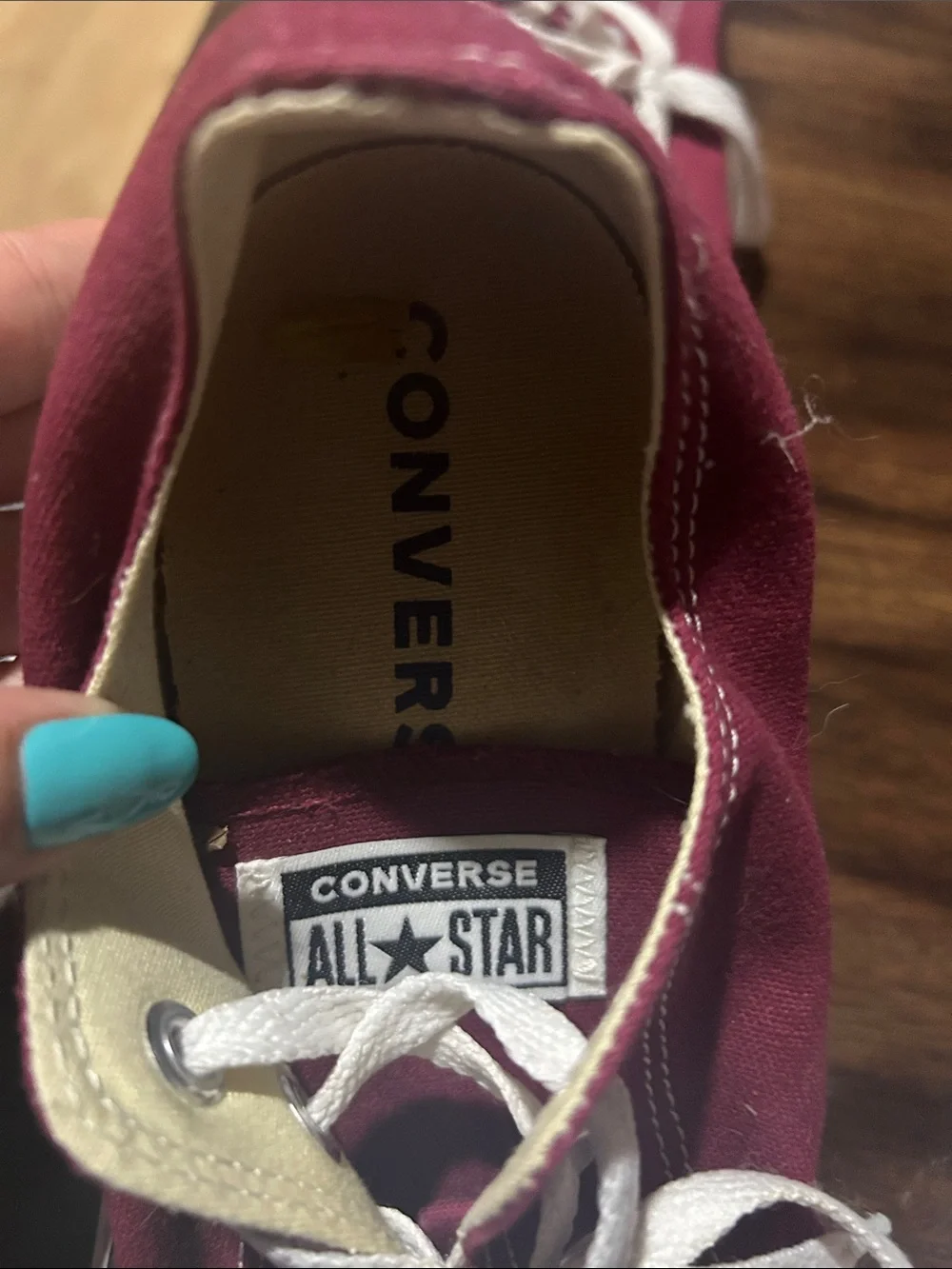 Converse Low Top Sneakers in Maroon and White - Picture 4 of 4